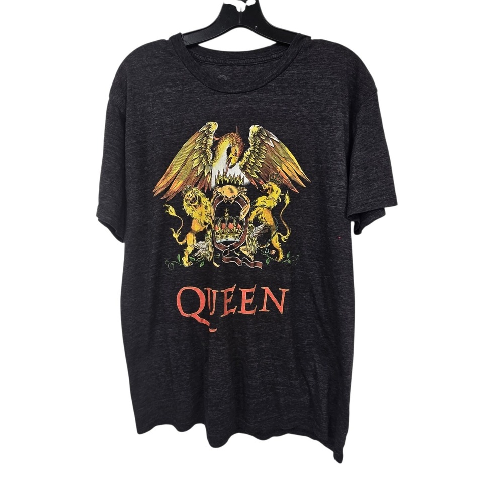 Queen Novelty Graphic T-Shirt Size LG Pullover Music Gray Short Sleeve Band Rock